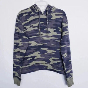 Socialite Jacket Hoodie Camo Green Multi-Color Pullover Fleece Lined Long Sleeve